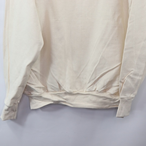90s New Eco Fibre Mens XL Crewneck Sweater Cream - Picture 8 of 8